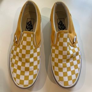 Checkerboard slip on vans